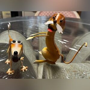 2 Vintage Metal Dogs